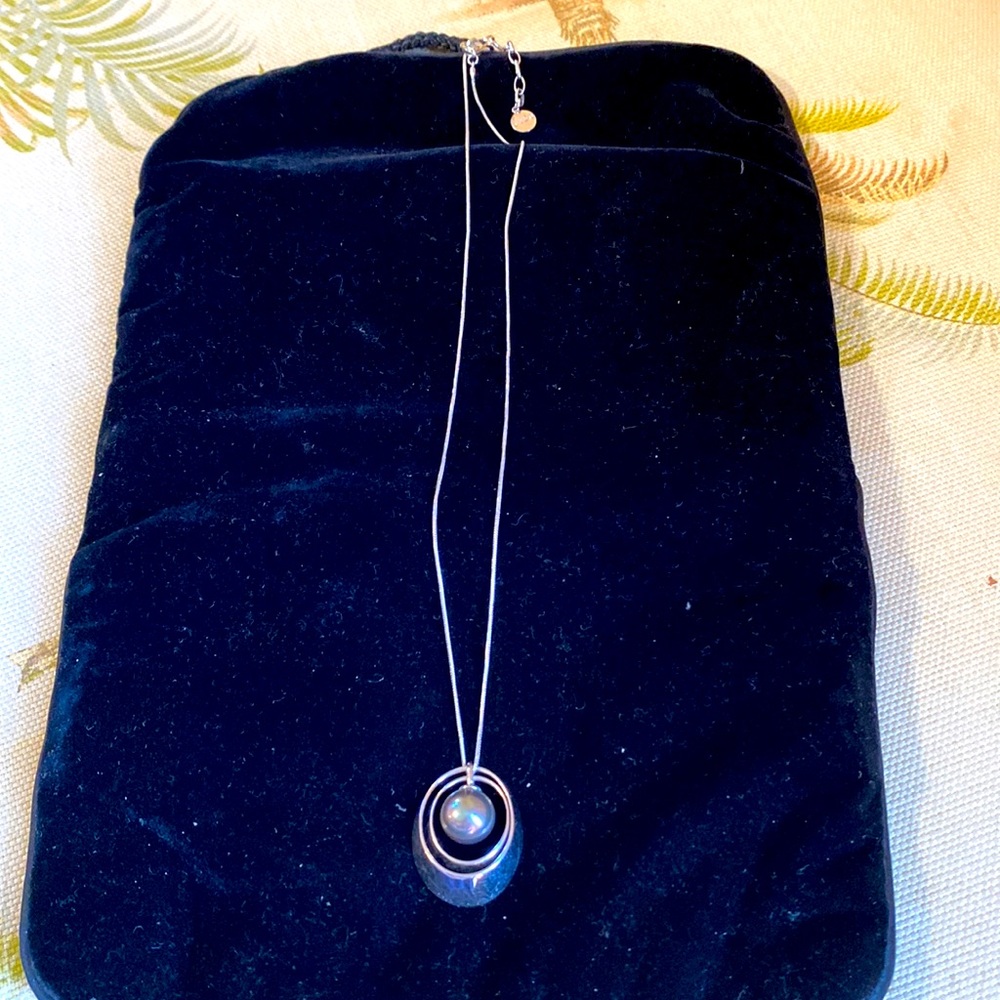 Delicate pearl drop pendant with 10inches silver chain with 2inches extender
